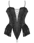 Dark In Love Womens Gothic Burlesque Jacquard Lace Up Corset Top