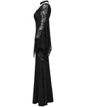 Punk Rave Womens Gothic Lace Batwing Caped Maxi Dress