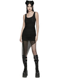 Punk Rave Womens Apocalyptic Wasteland Gothic Asymmetric 2 Piece Hooded Dress