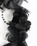Eva Lady Womens Gothic Crucifix Featheread Headpiece Fascinator