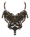 Punk Rave Womens Steampunk Butterfly Choker Necklace - Black & Brown