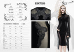 Eva Lady Gothic Velvet & Sheer Mesh Inset Bodycon Evening Dress