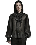 Punk Rave Mens Romantic Gothic Dark Shimmer Chiffon Ruffled Poet Shirt