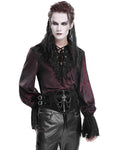 Devil Fashion Mens Gothic Coffin & Crucifix Chained Velvet Cummerbund Belt