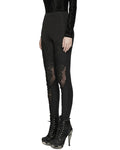 Punk Rave Womens Gothic Embroidered Lacing Leggings