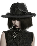 Punk Rave Womens Gothic Dragon Spine Chained Wide Brim Hat
