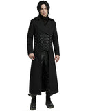 Punk Rave Mens Long Industrial Gothic Punk Studded Trench Coat