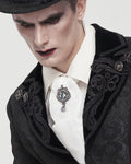 Devil Fashion Mens Gothic Aristocrat Paisley Ascot Neck Tie - White