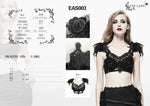 Eva Lady Gothic Lace & Rose Feathered Bralette