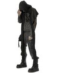 Punk Rave Mens Post Apocalyptic Shredded Hooded Scarf