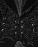 Punk Rave Womens Gothic Aristocrat Damask Velvet Frock Coat Jacket - Black