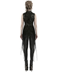 Punk Rave Womens Dark Gothic Punk Asymmetric Long Waistcoat Vest