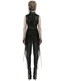 Punk Rave Womens Dark Gothic Punk Asymmetric Long Waistcoat Vest