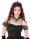 Dark In Love Womens Vintage Gothic Lace Chained & Beaded Choker Necklace