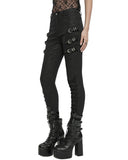 Punk Rave Womens Baroque Gothic Paisley Print Lace Up Buckled Leggings