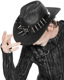Devil Fashion Mens Post Apocalyptic Gothic Bullet Fedora Hat - Black