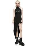 Punk Rave Daily Life Casual Gothic Side Split Suspender Strap Dress