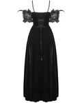 Eva Lady Dark Devore Gothic Velvet & Lace Wedding Dress - Black