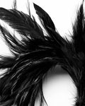 Punk Rave Womens Gothic Hair Barette With Black Feathers