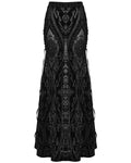 Punk Rave Womens Long Gothic Damask Flocked Mesh Fiashtail Maxi Skirt