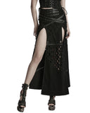 Punk Rave Womens Apocalyptic Punk Spliced Broken Knit Detachable Skirt