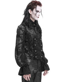 Devil Fashion Mens Regency Gothic Steampunk Paisley Velvet Waistcoat Vest Black