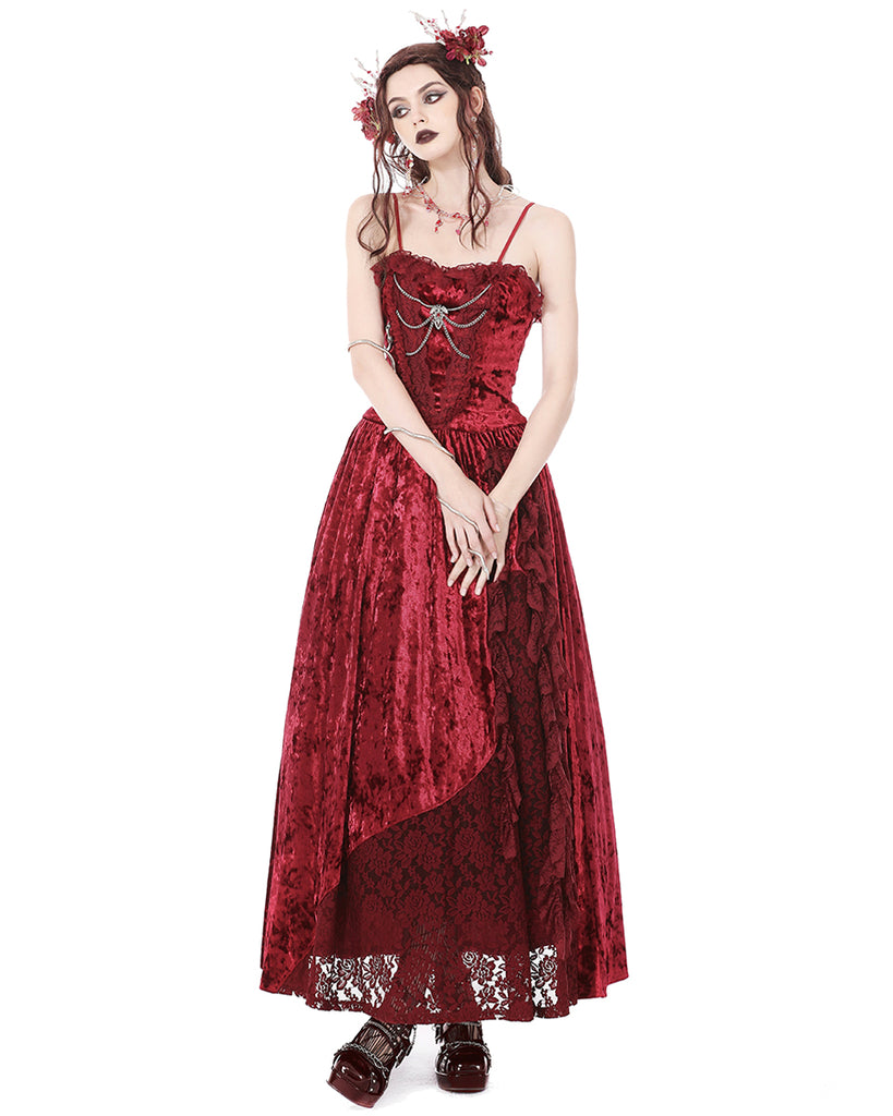 goth maxi dress Dark In Love Gothic Vampire Queen Velvet Maxi Dress