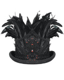 Devil Fashion Mens Beaded & Feathered Gothic Top Hat