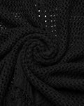 Punk Rave Womens Apocalyptic Gothic Techwear Crochet Knit Dress