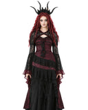 Dark In Love Womens Elegant Gothic Lace Bolero Shrug - Black & Red