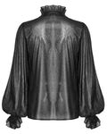 Punk Rave Mens Romantic Gothic Dark Shimmer Chiffon Ruffled Poet Shirt