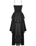 Dark In Love Long Dark Gothic Jacquard Layered Hi-Low Dress