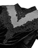 Dark In Love Womens Gothic Velvet Lace Applique Blouse Top