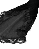 Dark In Love Womens Victorian Gothic Velvet & Jacquard Tail Coat Frock Jacket