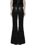 Punk Rave Womens Baroque Gothic Rose Flared Pants