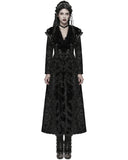 Punk Rave Womens Long Gothic Aristocrat Jacquard & Faux Fur Winter Coat