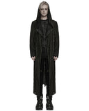 Punk Rave Mens Apocalyptic Gothic Broken Knit Hooded Piercing Cloak Jacket