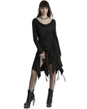 Punk Rave Daily Life Apocalyptic Gothic Broken Knit Ruching Dress