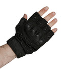 Punk Rave Mens Apocalyptic Punk Tactical Armour Studded Fingerless Gloves