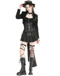 Dark In Love Womens Serpent Hunter Long Cutaway Lace Up Tailcoat Jacket