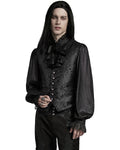 Punk Rave Mens Gothic Aristocrat Formal Jacquard Waistcoat Vest - Black