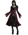 Punk Rave Womens Gothic Tie Dye Hooded Cloak Jacket - Black & Red