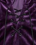Punk Rave Daily Life Womens Velvet Gothic Lolita Hooded Split Tails Bolero Cape - Purple