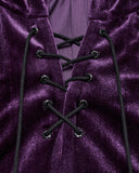 Punk Rave Daily Life Womens Velvet Gothic Lolita Hooded Split Tails Bolero Cape - Purple