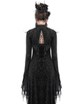 Eva Lady Womens Gothic Split Tails Velvet & Mesh Bolero Shrug Top - Black