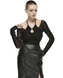 Punk Rave Daily Life Gothic Cobweb 2-Piece Halter Top