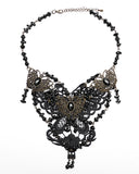 Punk Rave Womens Steampunk Butterfly Choker Necklace - Black