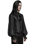 Punk Rave Mens Gothic Aristocrat Formal Jacquard Waistcoat Vest - Black