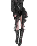 Eva Lady Womens Elegant Gothic Crucifix Embellished Corset With Fringed Mesh Train