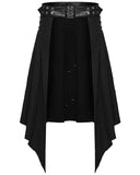 Punk Rave Mens Apocalyptic Gothic Wasteland Distressed Half-Skirt Kilt